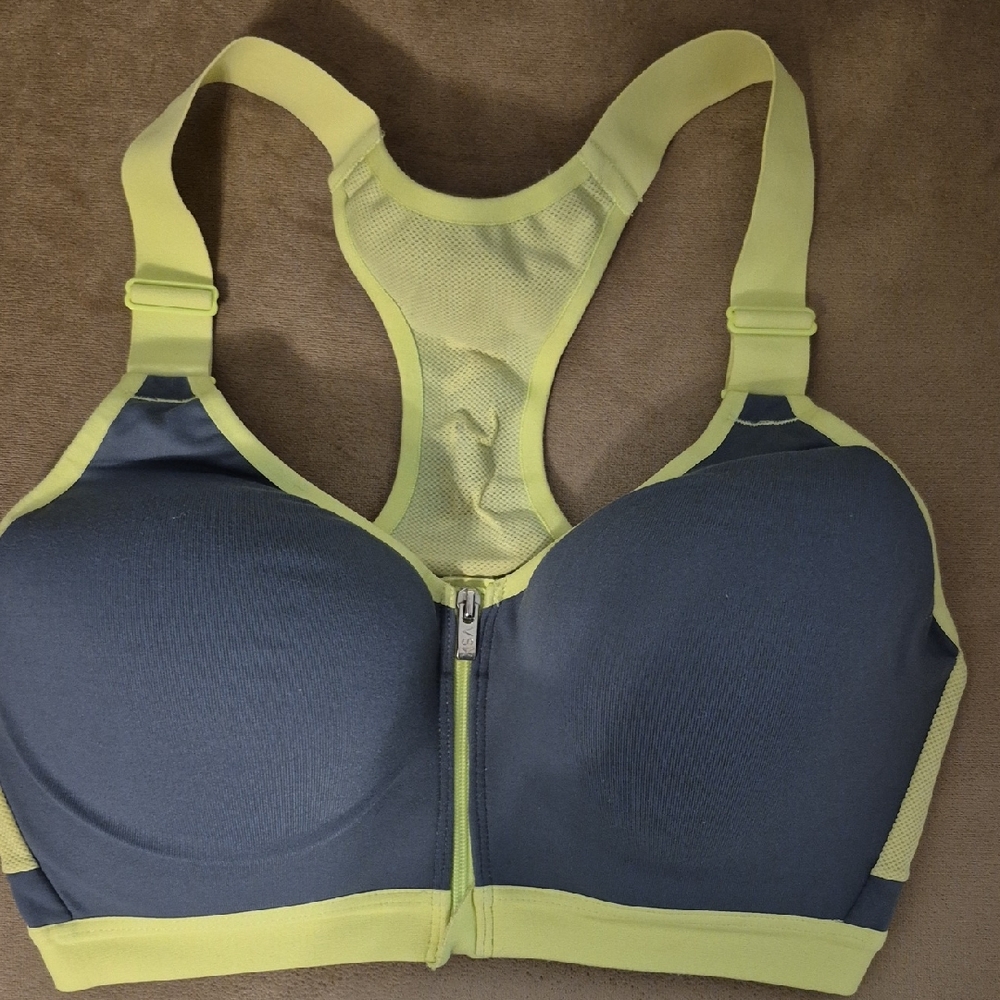 Victoria's Secret Gray and Yellow Sports Bra